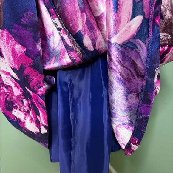 Nine West NWT Floral Mini Dress - Purple and Pink zipper 4 - Picture 7 of 10